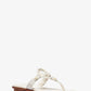 Aubrey Cutout Signature Logo and Leather T-Strap Sandal