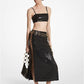 Hand-Embroidered Sequin Double Crepe Sablé Ring Slit Skirt
