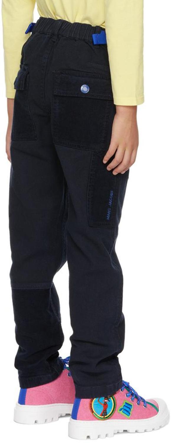 Kids Navy Paneled Cargo Pants