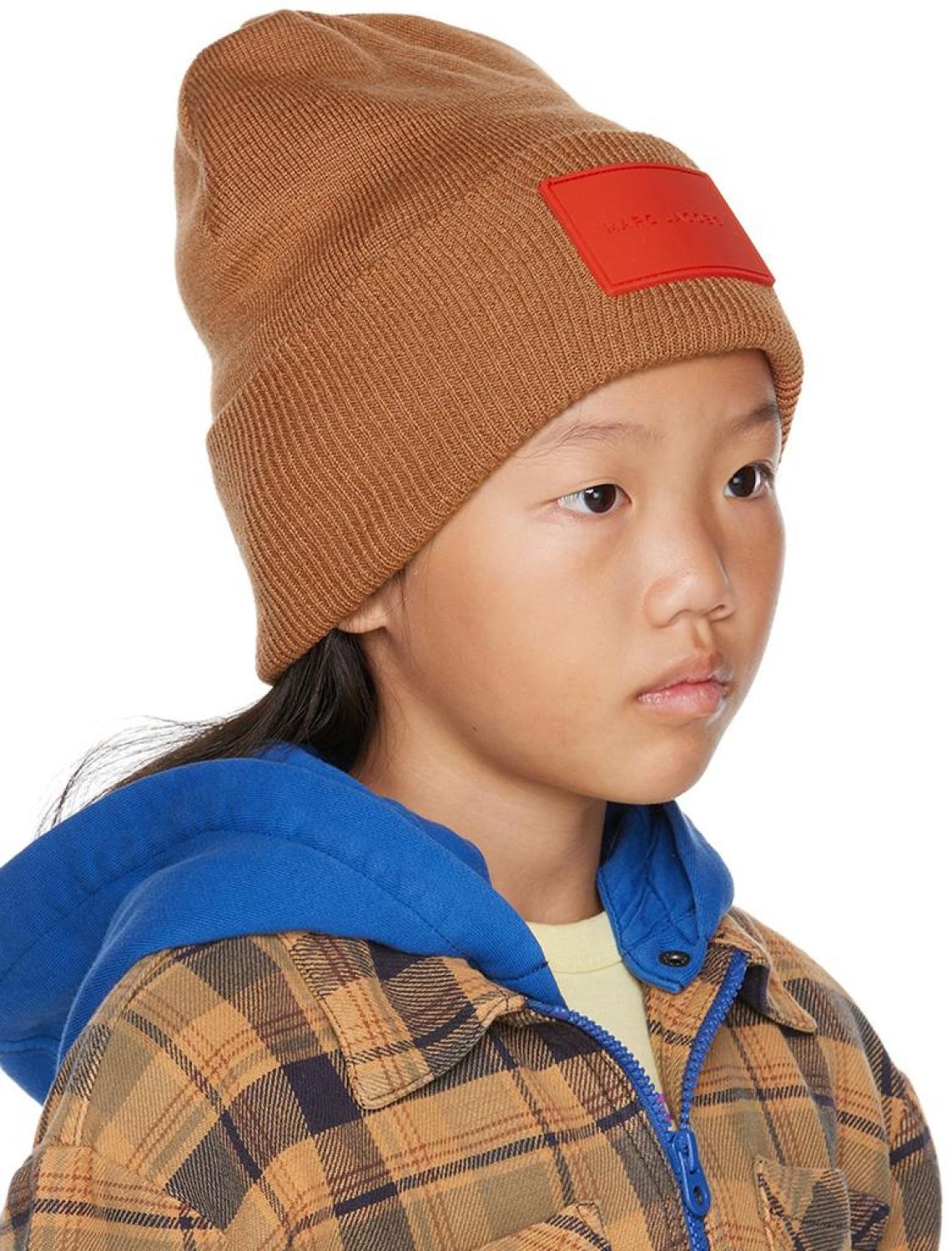 Kids Orange Logo Patch Beanie
