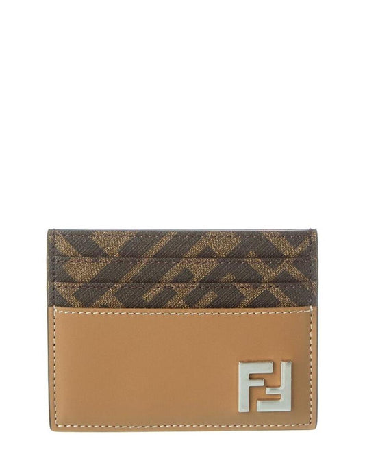 FENDI FF Squared Leather Card Holder
