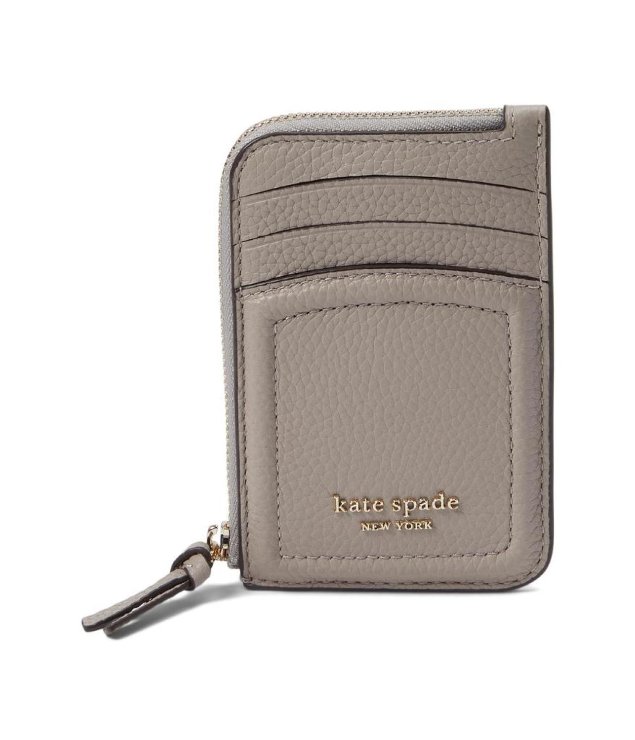Knott Pebbled Leather Zip Card Holder