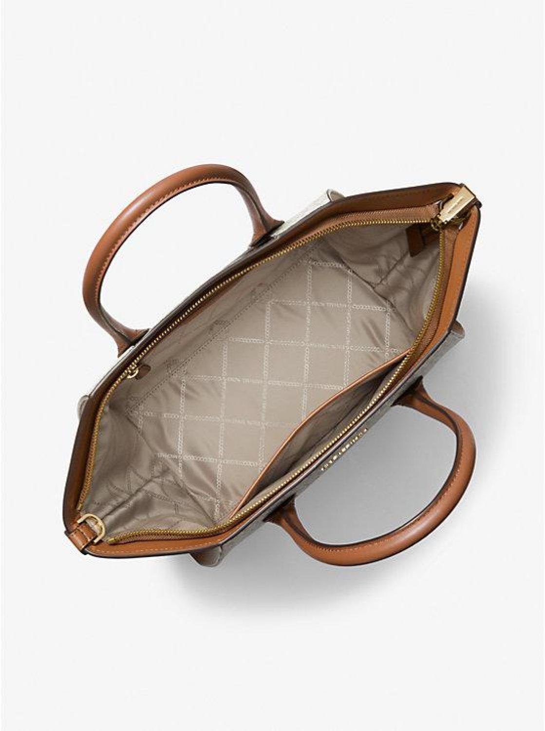 Avril Large Logo Top-Zip Satchel