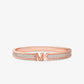 14K Rose Gold-Plated Brass Pavé Logo Bangle