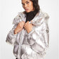 Metallic Ciré Puffer Jacket