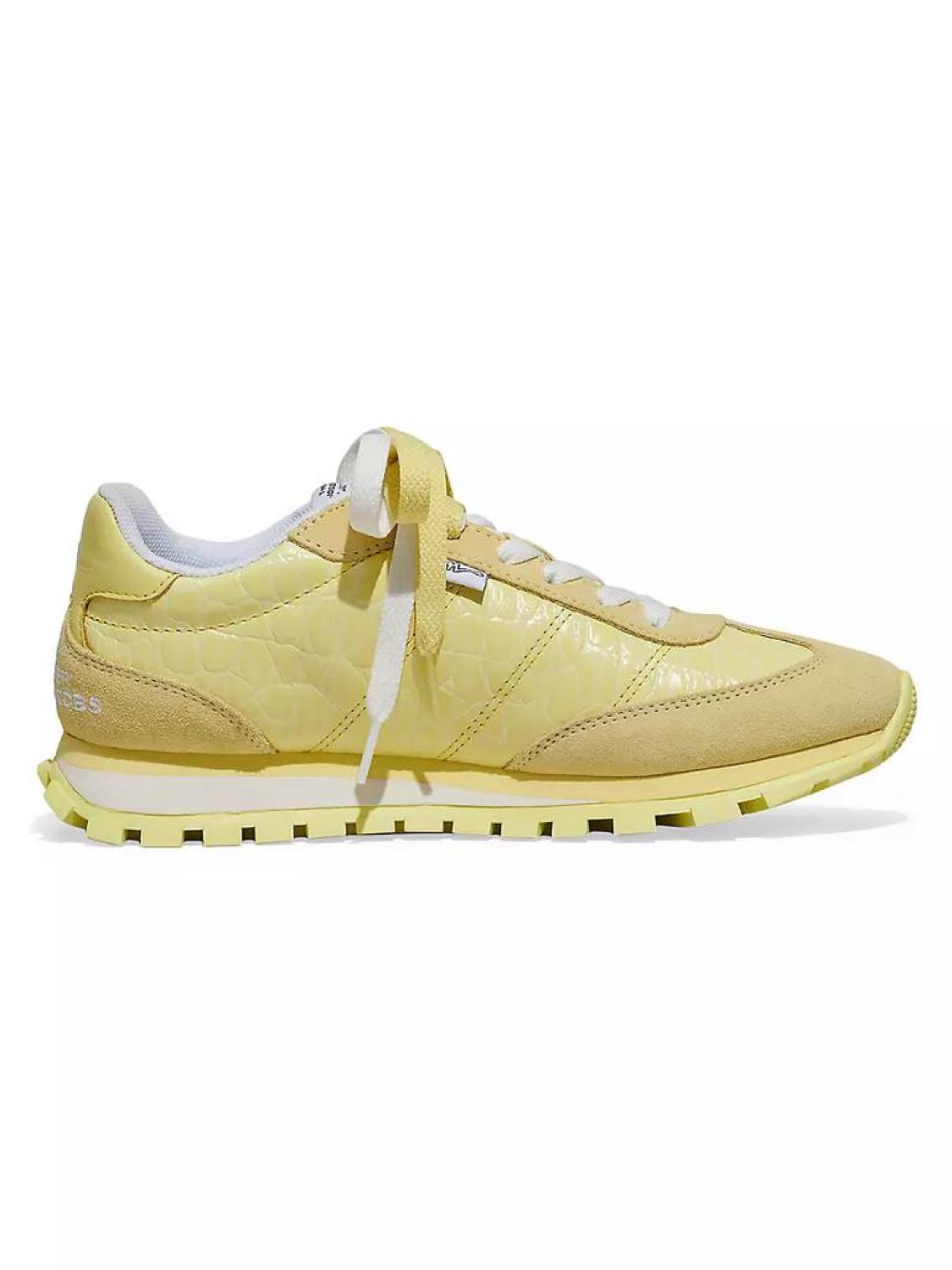 The Jogger Croc-Embossed Leather & Suede Sneakers