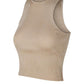 Michael Michael Kors Metallic Ribbed Stretch Cropped Tank Top