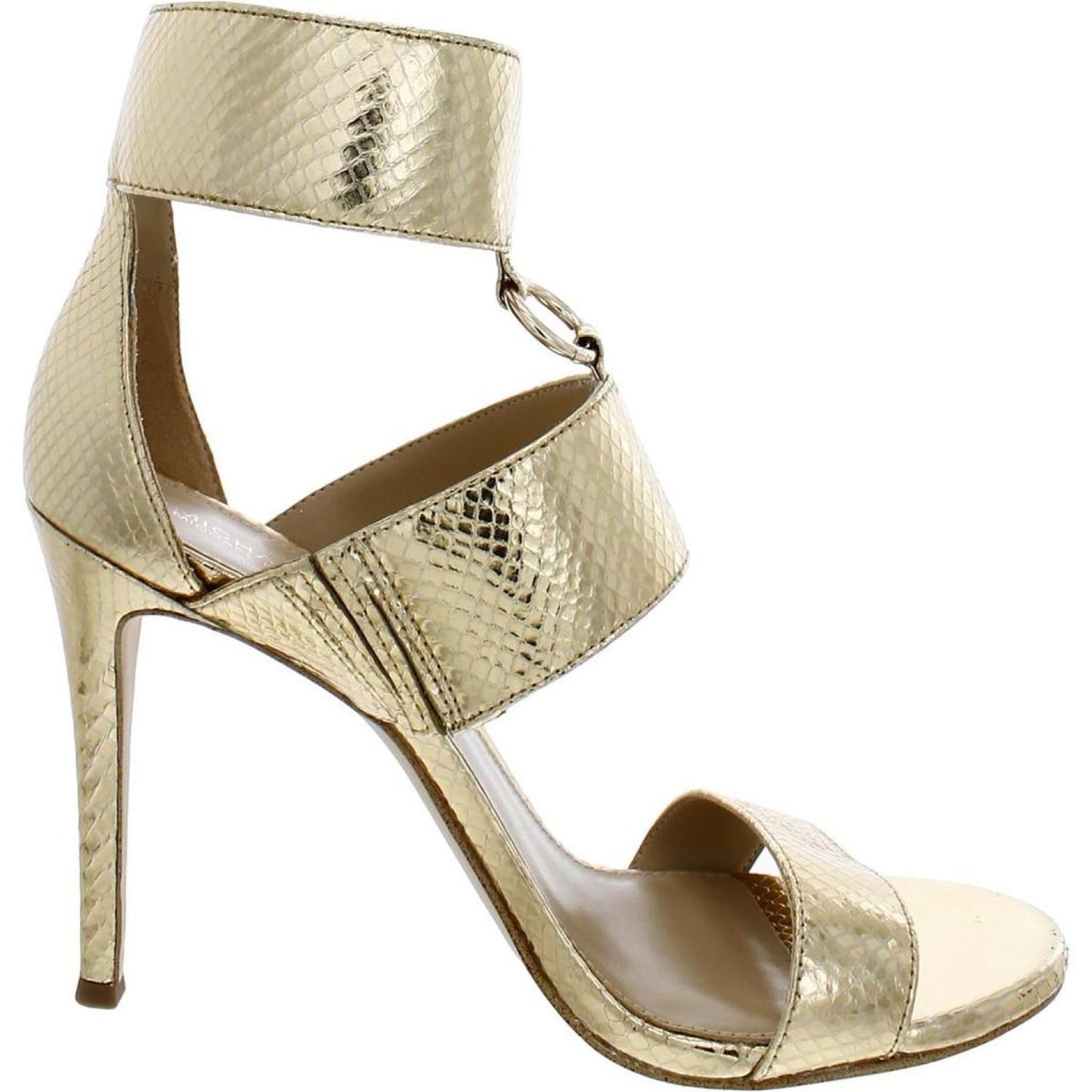 Amos  Womens Leather Ankle Strap Heels