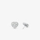 Precious Metal-Plated Sterling Silver Pavé Heart Stud Earrings