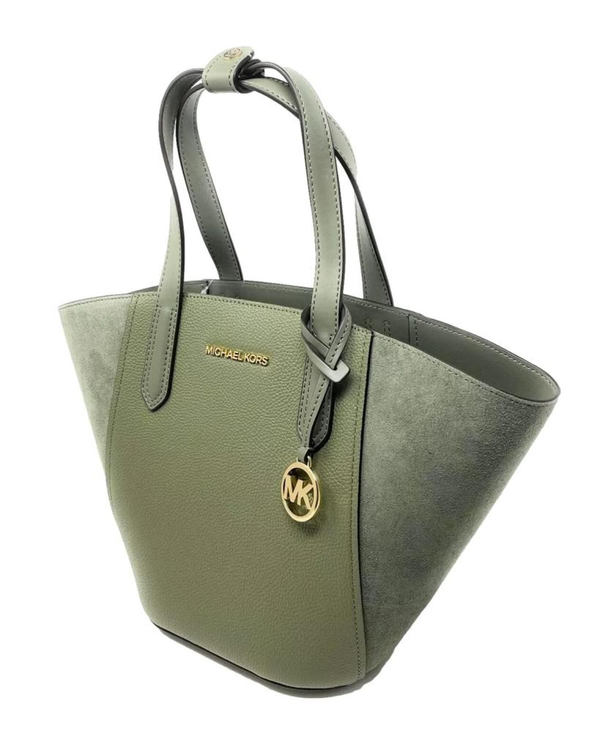 Michael Kors Women's ortia ebbled Leather Suede Tote Bag