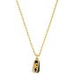 14K Gold Plated Tiger's Eye Dog Tag Necklace