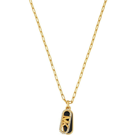 14K Gold Plated Tiger's Eye Dog Tag Necklace