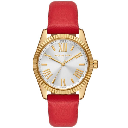 Women's Lexington Three-Hand Red Leather Watch 38mm