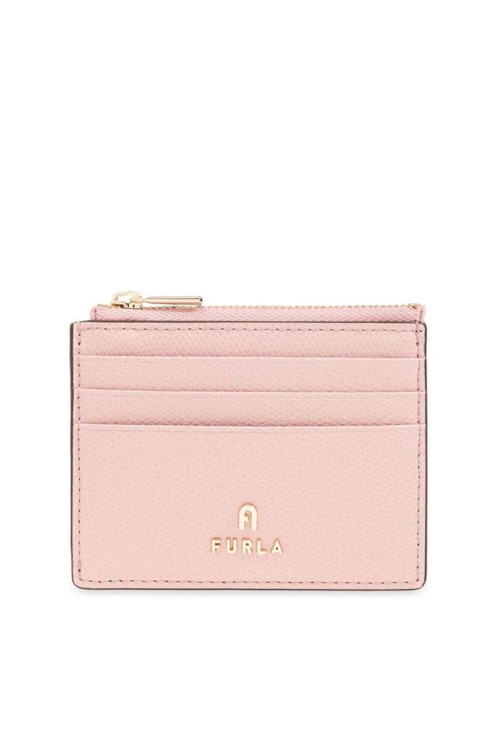 Furla Logo Plaque Zip-Up Card Holder