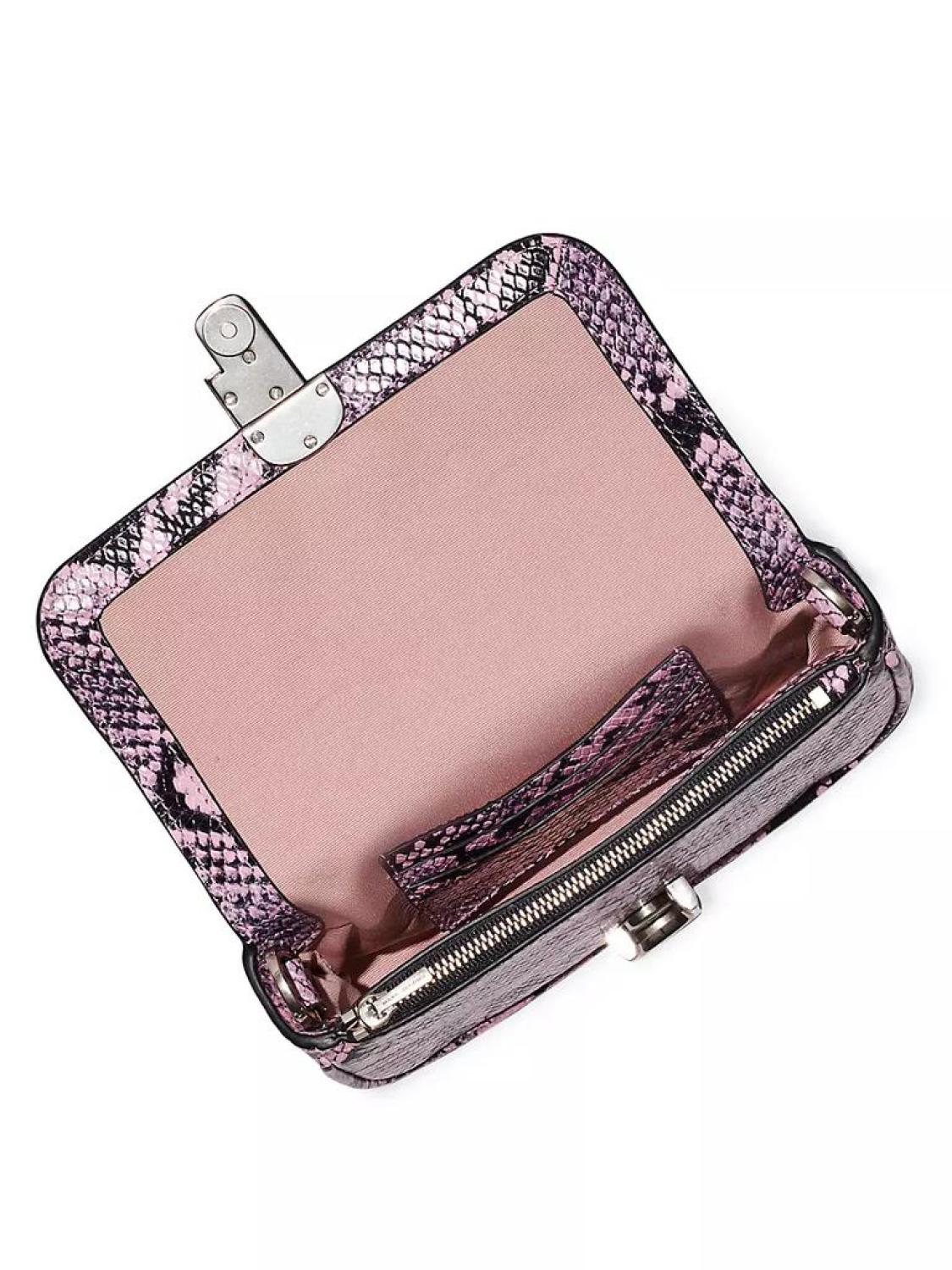 The Snake-Embossed Leather J Marc Mini Shoulder Bag