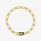 Precious Metal-Plated Brass and Acetate Empire Logo Chain Necklace