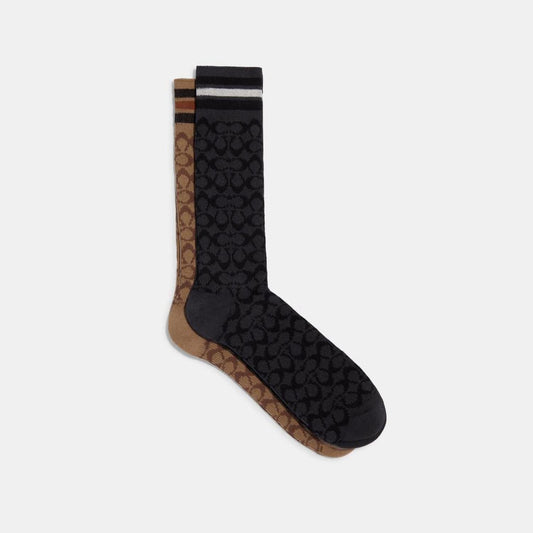 Coach Outlet Signature Calf Length Socks