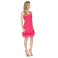 Women's Feather-Trim Mini Dress