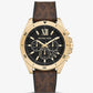 Oversized Brecken Logo and Gold-Tone Watch