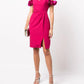 Off Shoulder Draped Cocktail Dress In Pink