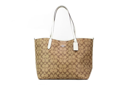 COACH   Sage Coated Canvas City Tote Shoulder Handbag Women's Purse
