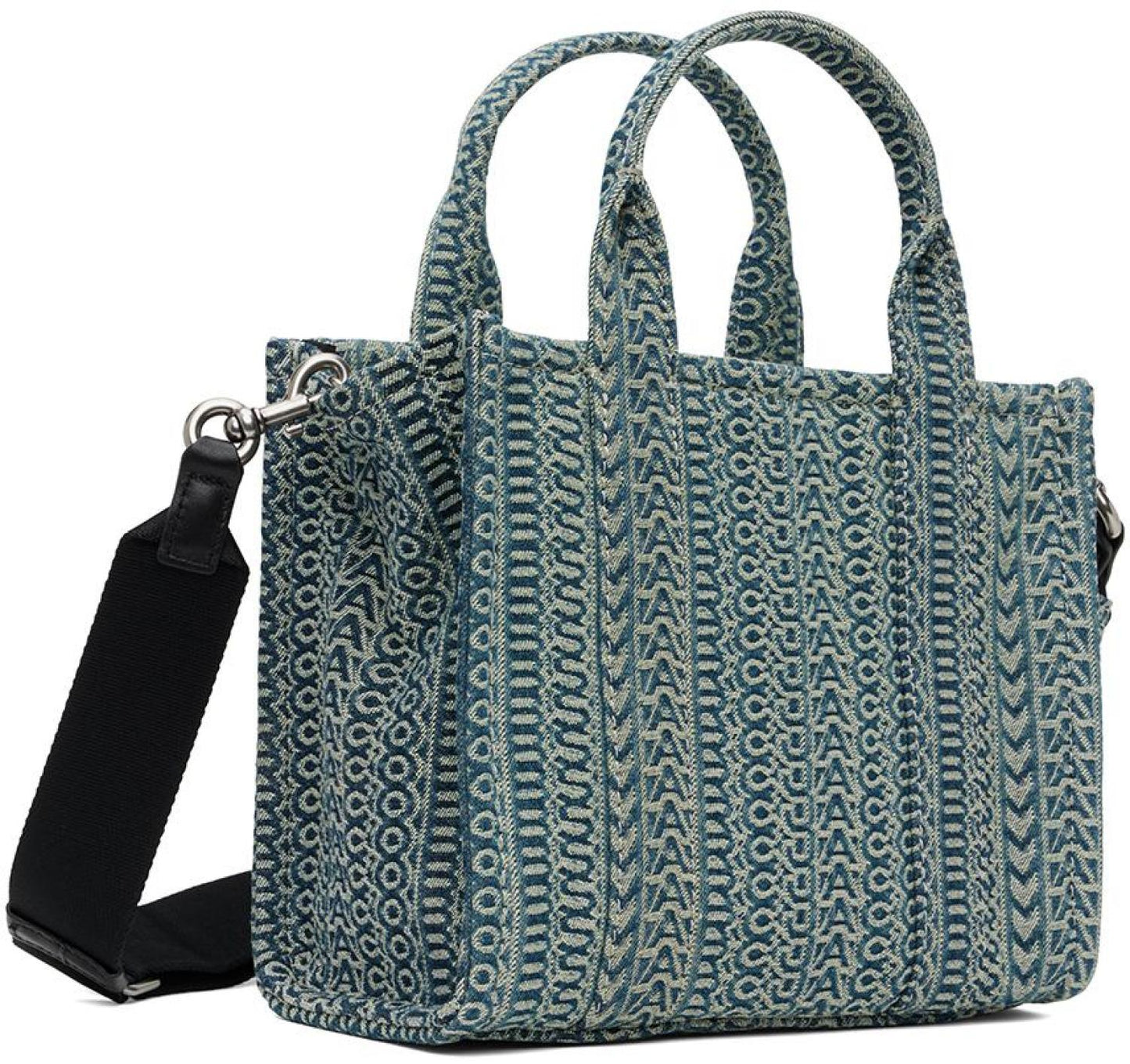 Blue "The Washed Monogram Denim Small" Tote