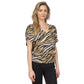 Women's Printed Tulip-Sleeve Smocked Blouse