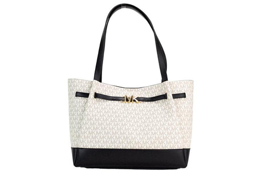 Michael Kors Reed Large ivory  Signature PVC Belted Tote Bag Women's Purse