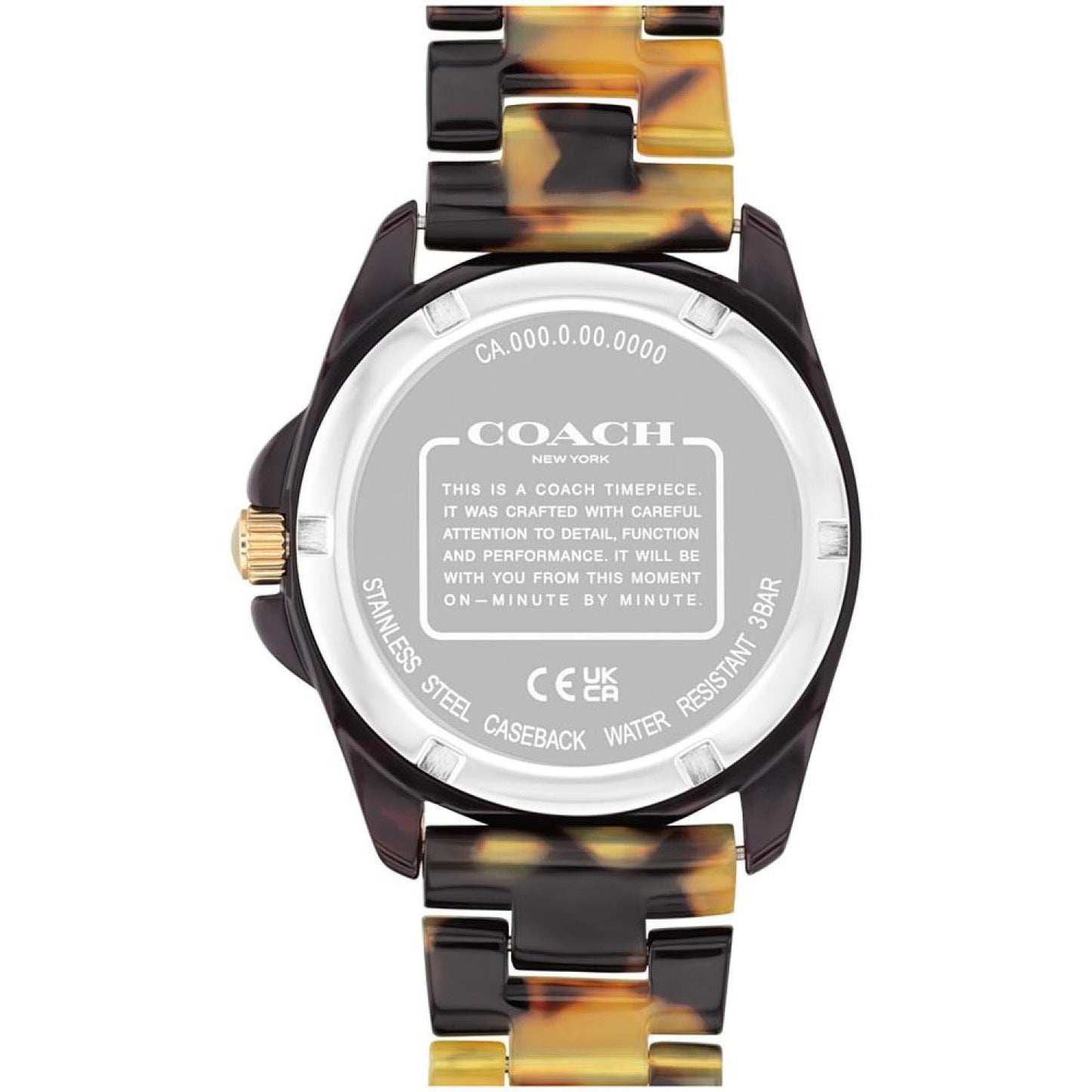 Women's Greyson Dark Brown Tortoise Signature C Resin Watch, 36mm