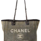 Chanel Grey Canvas Small Deauville Tote (Authentic Pre-Owned)