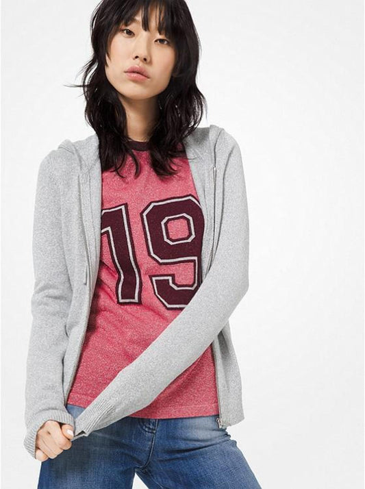 Metallic Viscose Zip Hoodie