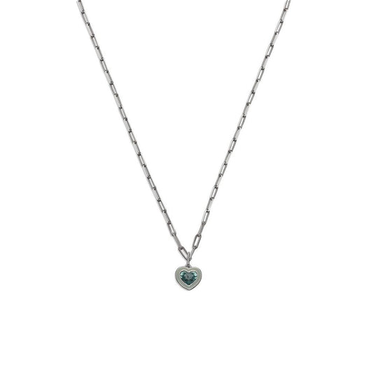 Crystal Heart Short Pendant Necklace
