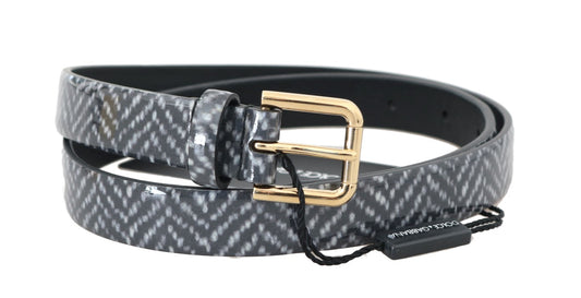 Dolce & Gabbana Elegant Chevron Leather Waist Belt