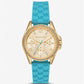 Mini Pilot Pavé Gold-Tone and Logo Silicone Watch
