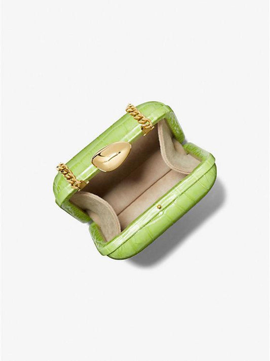 Tina Mini Crocodile Embossed Leather Minaudiere