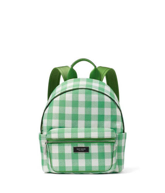 Sam Icon Gingham Printed Fabric Small Backpack