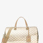 Grayson Extra-Large Logo Embossed Patent Weekender Bag