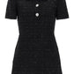Valentino garavani glaze tweed mini dress with diamanté buttons
