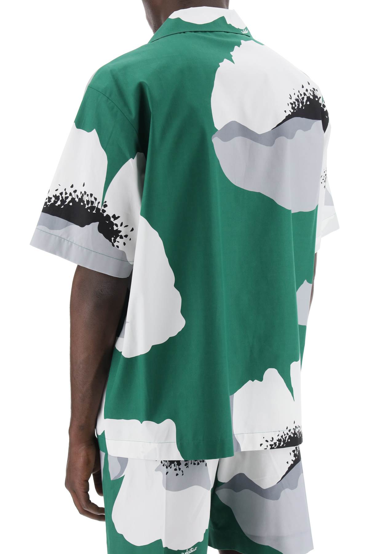Valentino garavani "flower portrait print poplin bowling shirt"