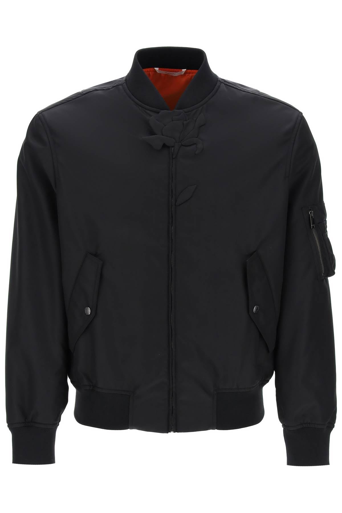 Valentino garavani bomber con applicazione fiore