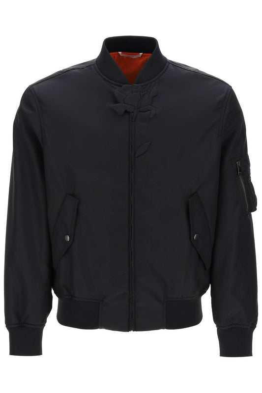 Valentino garavani bomber con applicazione fiore