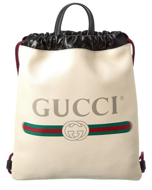 Gucci Drawstring Leather Backpack