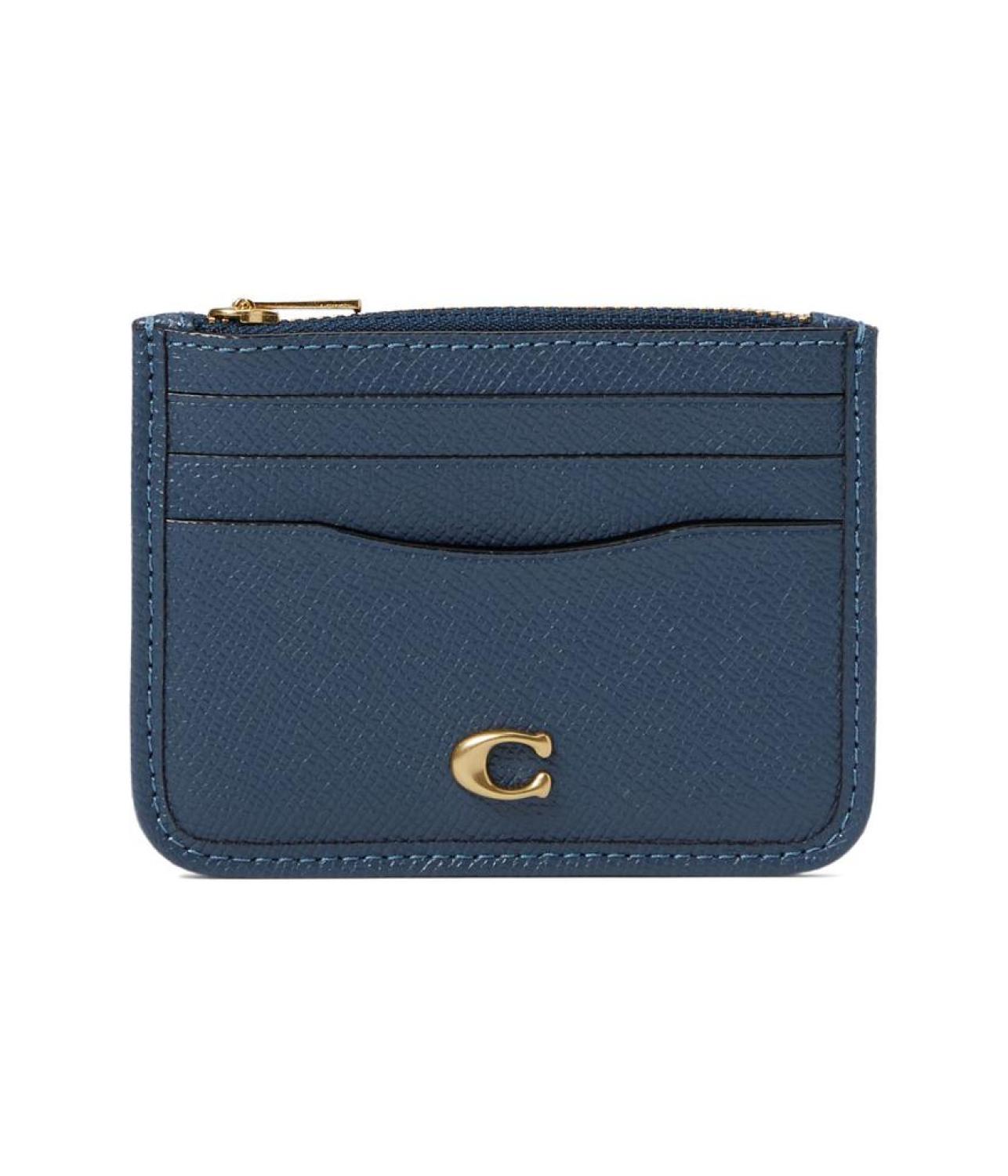 Cross Grain Leather Zip Card Case