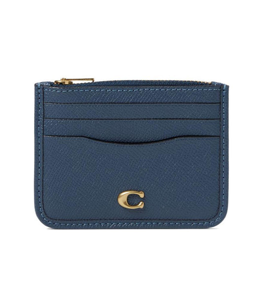 Cross Grain Leather Zip Card Case