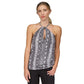 Women's Snakeskin-Print Chain-Neck Halter Top