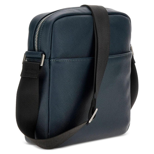 Men's Saffiano Faux-Leather Water-Repellent Crossbody Bag
