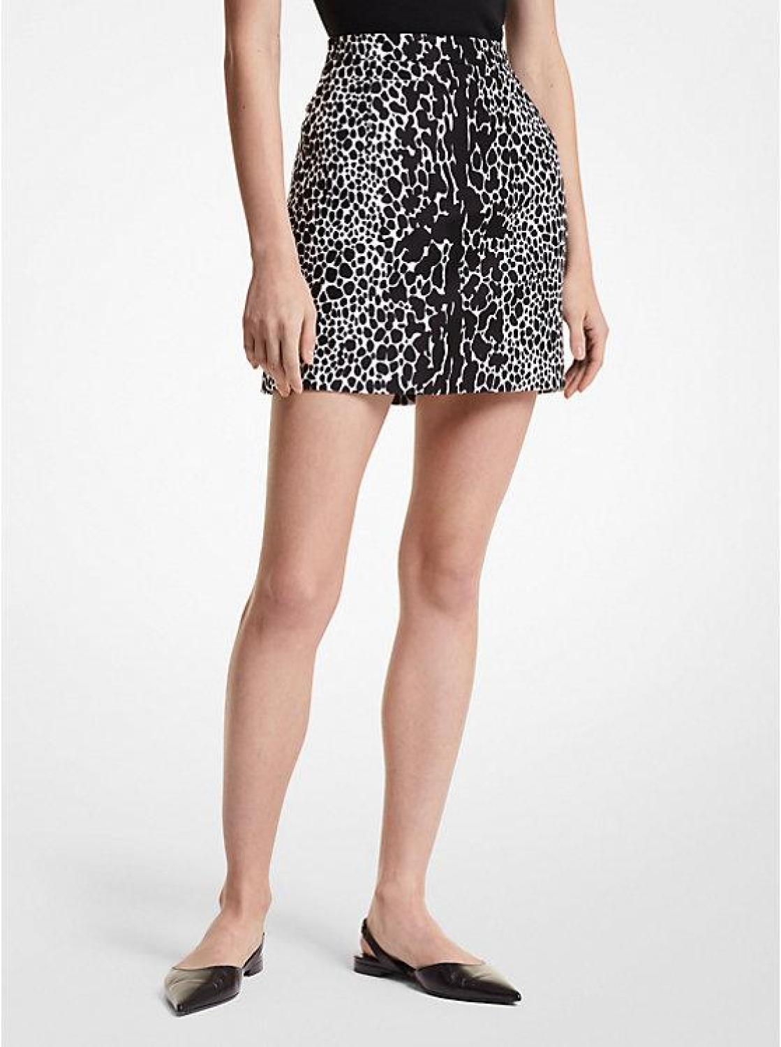 Ocelot Cotton and Silk Jacquard Skirt