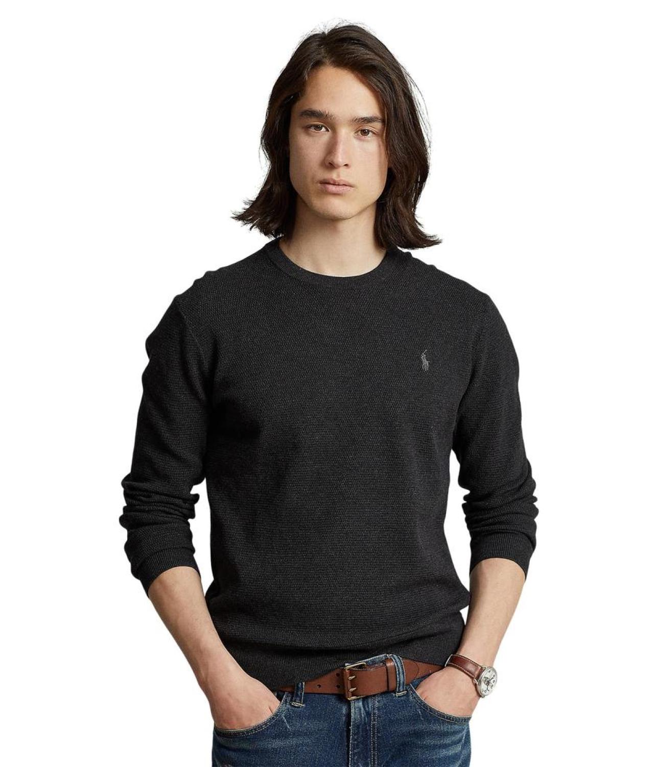 Textured-Knit Cotton Sweater