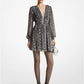 Snake Print Georgette V-Neck Dress