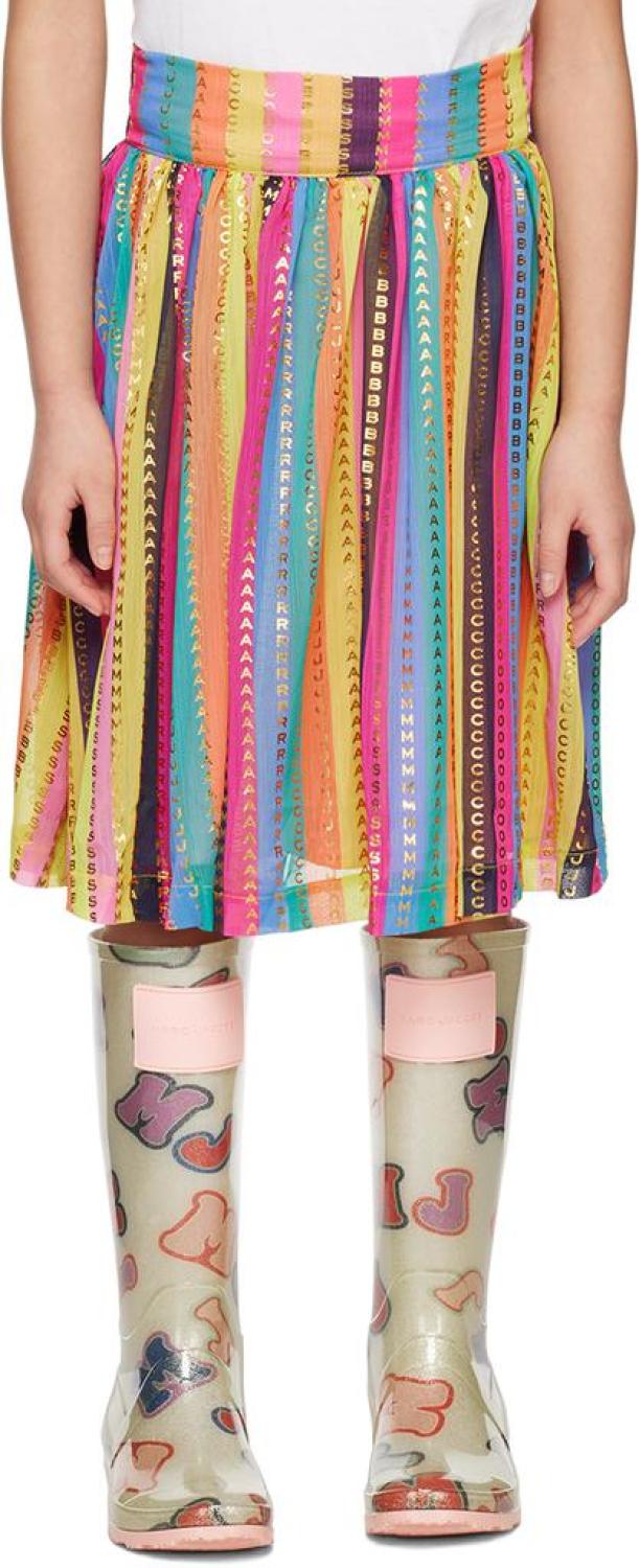 Kids Multicolor Striped Midi Skirt
